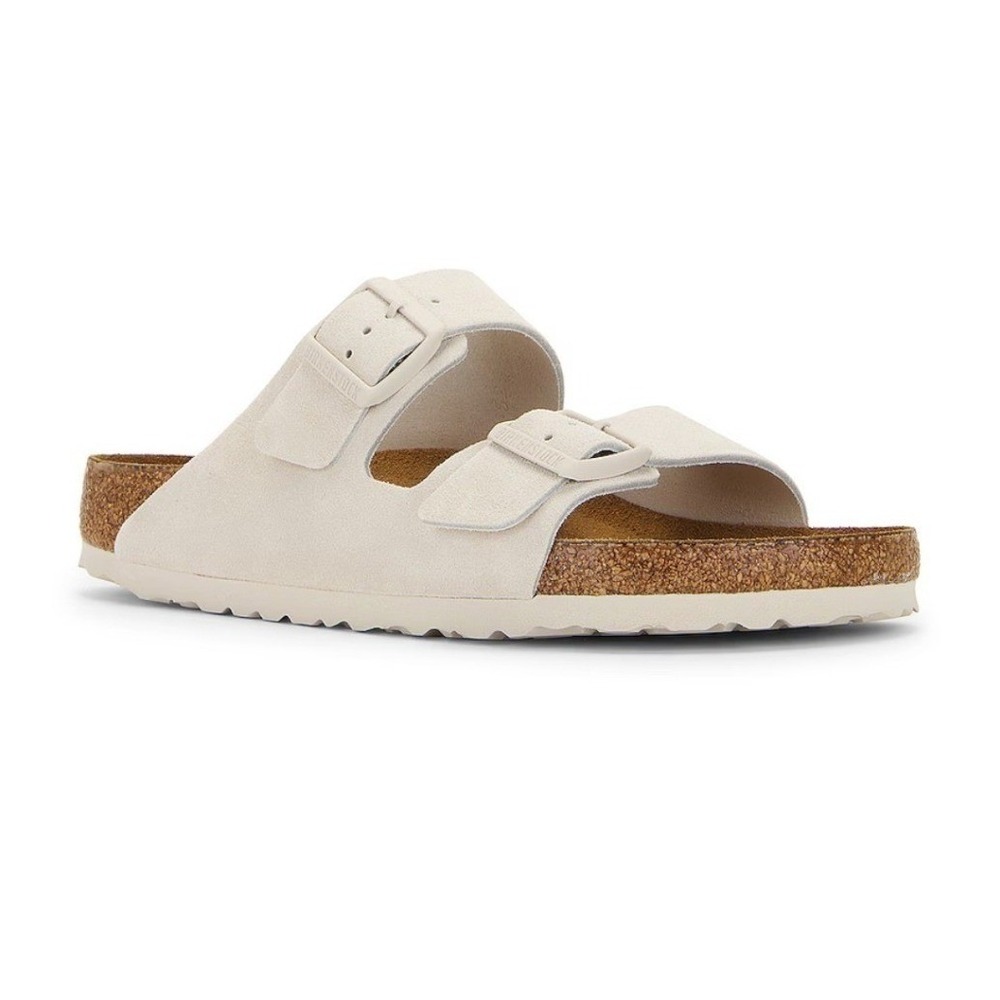 Birkenstock Arizona Soft Footbed Mens 12 White Slides Slip On Shoes Sandals